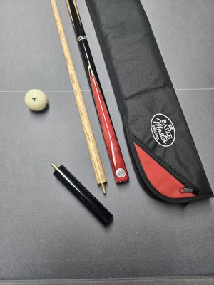 BAIZE MASTER HAND SPLICED ash cue and LUXURY soft case set with mini butt RED