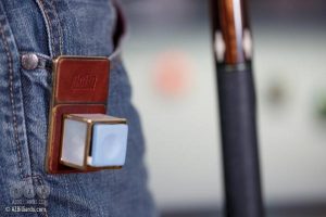 Qclip magnetic chalk holder clip for use with Qpod chalk holders BROWN LEATHER