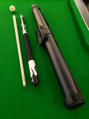 Junior FLAME 48" centre jointed cue with matching hard tube case BLACK