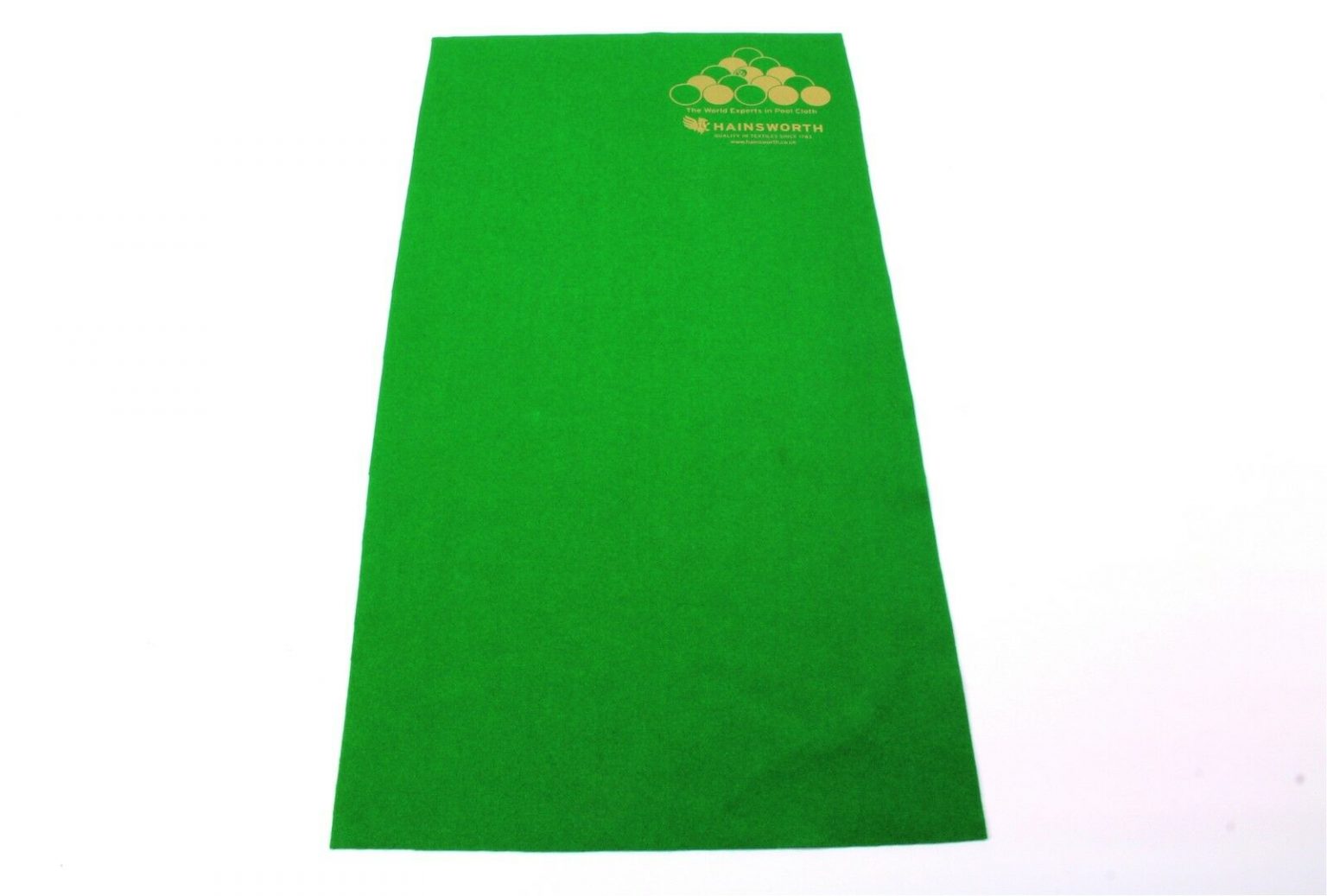 HAINSWORTH pool table racking cloth GREEN with GOLD 8 ball print and ...