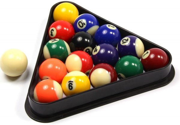 41mm kids economy spots and stripes pool balls (1 5/8") COMPLETE WITH FREE TRIANGLE!