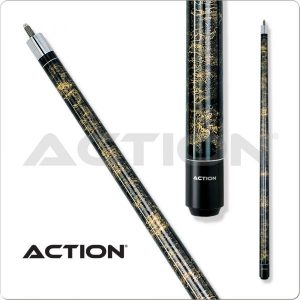 Action Metallic GOLD swirl 9 ball pool cue, 18oz