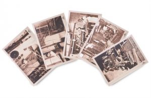 Set of 5 old cue making prints from images taken in the Peradon factory.