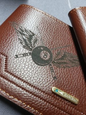 Flying 8 ball Brown faux leather wallet
