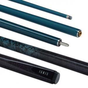 IGNIS 3K carbon metallic ultra smooth centre jointed cue by Powerglide BLACK TEAL