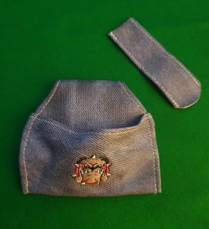 Bulldog Billiards Embroidered chalk pouch holder and tip protector set .. LIGHT DENIM