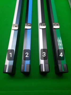 Cue Craft Silver 1 Piece RARE 2 colour Cue Case to hold x 2 1 piece cues SILVER/STEEL BLUE case number 1