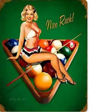 Sexy girl nice rack metal sign for games room etc 20cm x 30cm (12 x 8 inches)