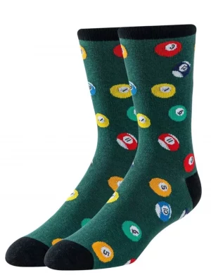 Mens Novelty Gift Green Pool Ball Socks (Size 8-10)