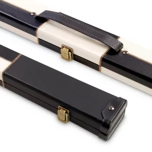 Baize Master deluxe chequered 1 piece cue cue case for TWO cues WHITE and BLACK