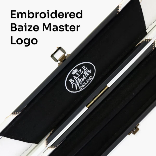 Baize Master Deluxe arrows 2 piece matching interior case WHITE for centre jointed cues - Image 6
