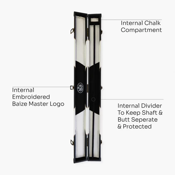 Baize Master Deluxe arrows 2 piece matching interior case WHITE for centre jointed cues - Image 5