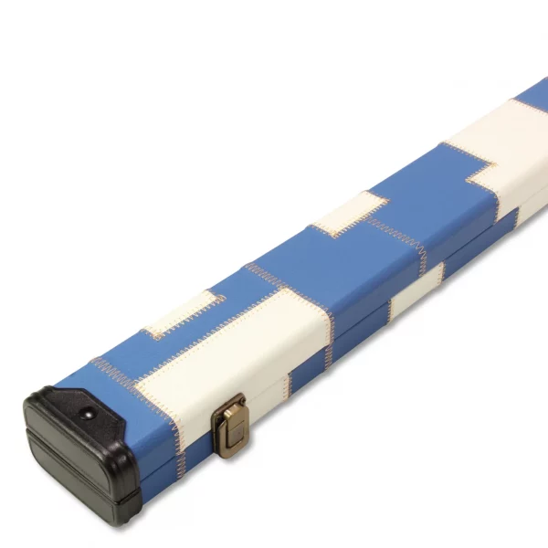 Baize Master Deluxe blue and white patches 3/4 case with plastic reinforced end caps