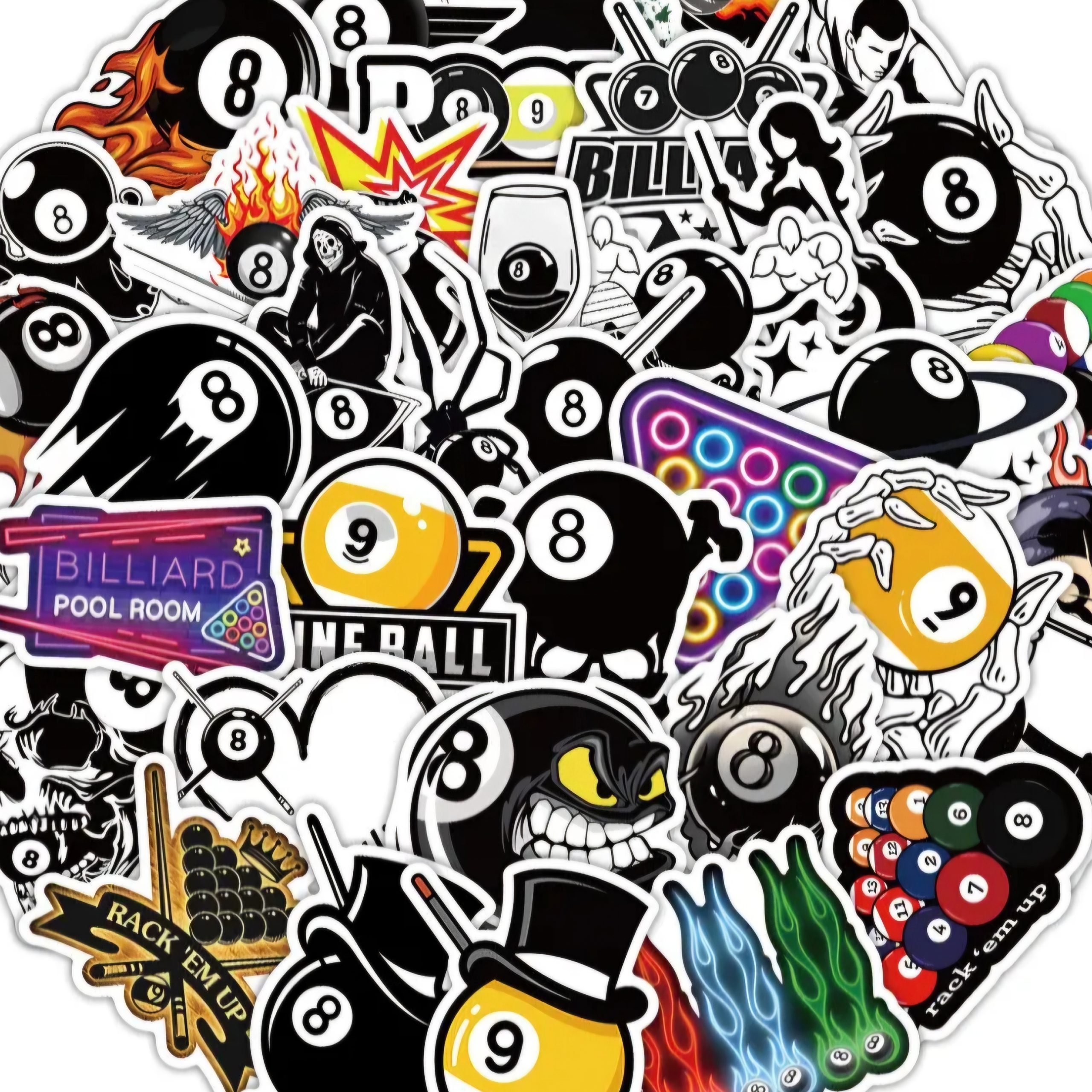 Pool Stickers X 50 pack of assorted colourful stickers
